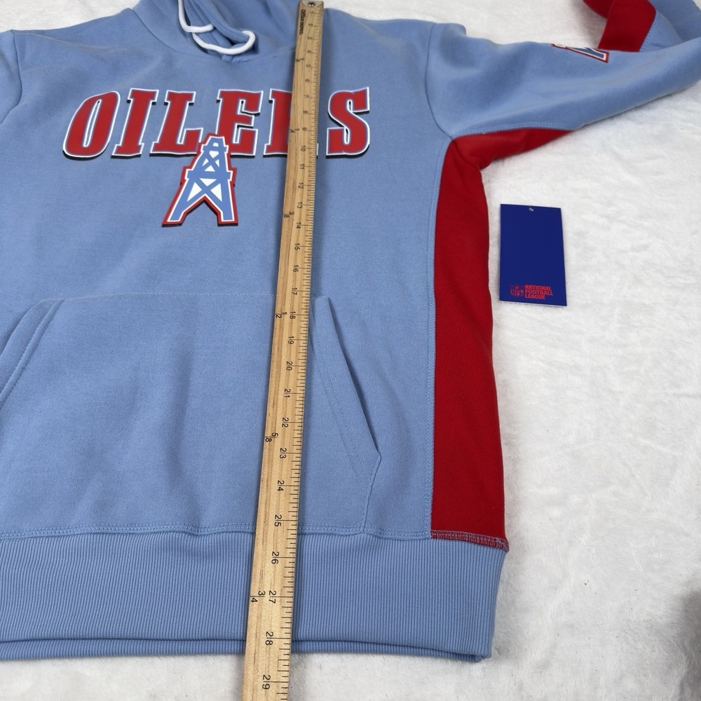 Retro Houston Oilers Hoodie Sweatshirt Men's Medium Blue Red Nwt $85 NFL Apparel - Picture 6 of 9